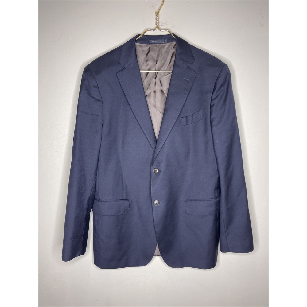 Suitsupply Navy Blue Napoli Single Breasted Wool 2 Button Blazer Sport Coat 52 R